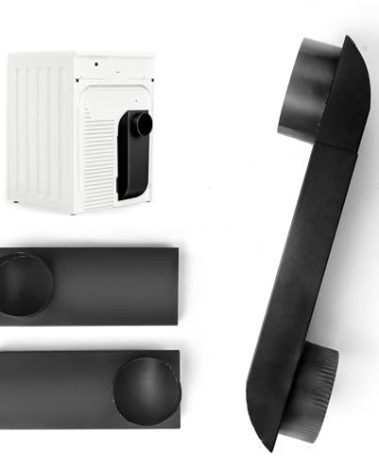 Telescoping Dryer Vent Periscope Kit|12"-19" Adjustable Flat Vent for Tight Spaces Universal 4" Fit for Whirlpool/LG/Samsung|1x Aluminum Foil Tape(OEM Replacement) Upgraded Stainless Steel-Black