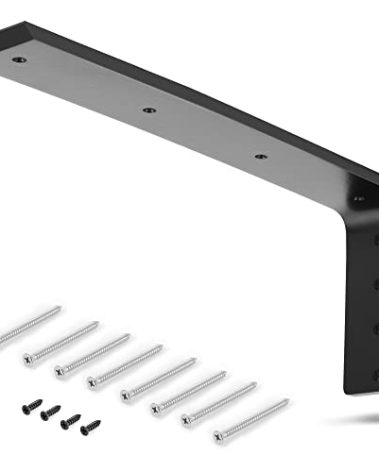 LOSTRONAUT 16″ Large L Bracket - Heavy Duty Metal Shelf Support - for Floating, Countertop, Wall & Hanging Installations - Shelf Brackets