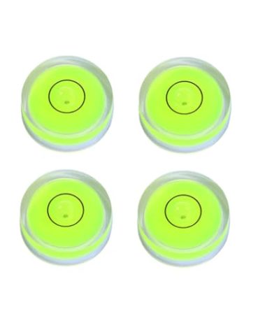 YMGBHNKJLS 4Pcs Small Circular Bubble Levels with Double Sided Adhesive Bottom Mini Little Stick-on Bubble Spirit Level Measuring Layout Tools Levels (25x10mm)