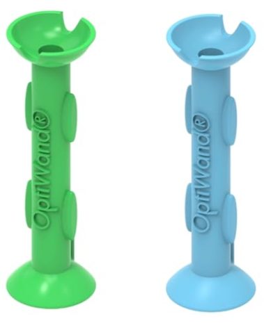 OptiWand 2 Pack Small Soft Contact Lens Removal & Insertion Tool - Silicone Rubber Soft Lens Inserter & Remover Device with Pincher End & Finger Grips - Safe & Easy on Eyes, Travel Size 1.75"