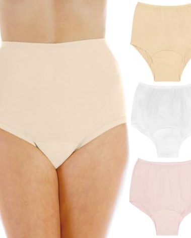 Wearever Women's Cotton Comfort Incontinence Panties for Bladder Control with Regular Absorbency - Reusable & Washable Leak Proof Underwear 150 ml (Pack of 3) (Pastel) (S) (Fits Hip Sizes: 35-37")