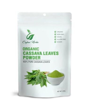 Cassava Leaves Powder - 100% Pure, Organic Dried Leaf Powder for Cooking and Beverages