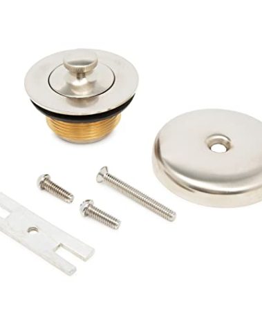 Dorence Lift and Turn Bathtub Tub Drain Assembly, Conversion Kit, Trim Waste and Single Hole Overflow Face Plate, All Brass Construction