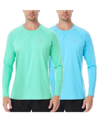 Roadbox Sun Protection Shirts for Men: UPF 50+ Long Sleeve Rash Guard Outdoor Hiking Running Swim Shirt Quick Dry Lightweight