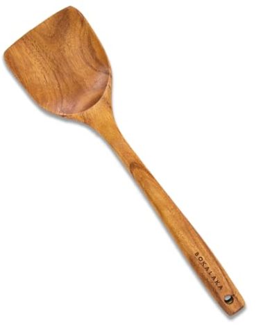 Wooden Spatulas, 1 Pcs Natural Teak Wood Spoon for Cooking Wooden Kitchen Utensil Wooden Spoons & Spurtle for Cooking