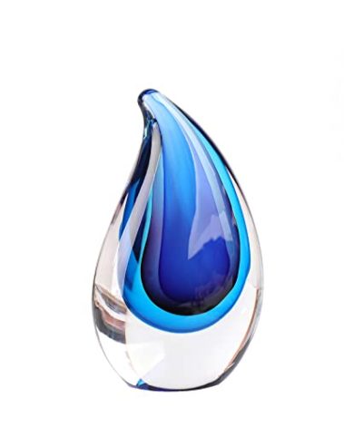 Yao Yuan Hand-Blown Murano-Style Glass Sculpture Decor Statue and Figurine - Wonderful Gift, Blue