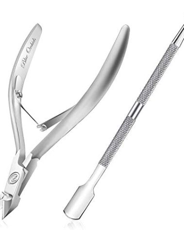 Cuticle Trimmer with Cuticle Pusher - Cuticle Remover Cuticle Nipper Professional Stainless Steel Cuticle Cutter Clipper Durable Pedicure Manicure Tools for Fingernails and Toenails
