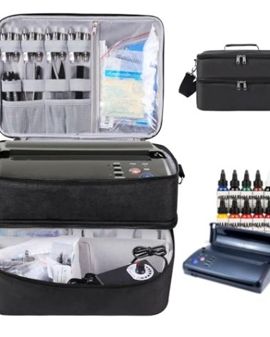 Tattoo Carrying Case Tattoo Supplies Organizer Tattoo Kit Case for Tattoo Equipment Portable Tattoo Supplies Travel Storage Bag for Tattoo Stencil Printer, Tattoo Ink, Tattoo Equipment, Bag Only