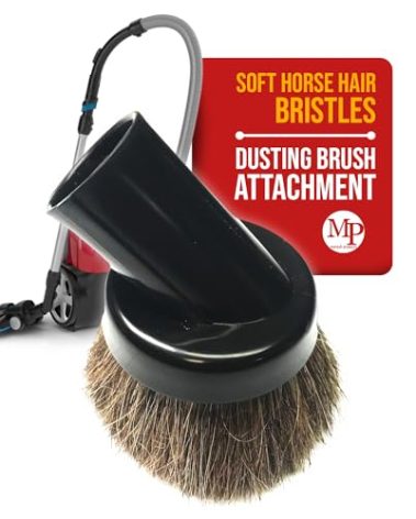 MP Maresh Products Household Cleaning Vacuum Brush Attachment - Horse Hair Vacuum Cleaner Accessories, Soft, Dust Floor Brush, Compatible with Shop Vac 1-1/4" Cleaners for Hard Surfaces - Black