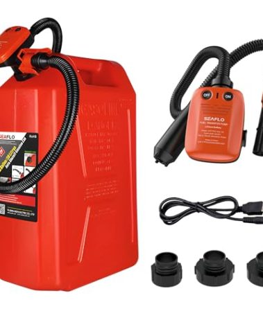 SEAFLO Rechargeable Automatic Fuel Transfer Pump, 3.2 GPM Flow, Auto-Stop Sensor, Portable Gas Can Pump for Oil, Diesel, Gasoline, 4-Year Warranty, CE & ROHS Certified | (Rechargeable Lithium Battery)