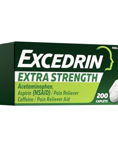 Excedrin Extra Strength Pain Relief Caplets for Headache Relief, Acetaminophen 250mg, Aspirin 250mg, Caffeine 65mg, Pain Reliever, 200 Count