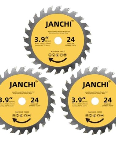 3Pack 4-Inch 24T Wood Cutting TCT Circular Saw Blade with 7/16"(11.12mm) Arbor, Compatible with All Corded and Cordless Dremel Ultra-Saws, ROTOZIP ZIPSAW & ZIPMATE