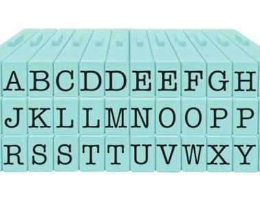 Contact USA CU-07106 Pegz Uppercase Alphabet Stamp Set, Medium, Tiffany Blue