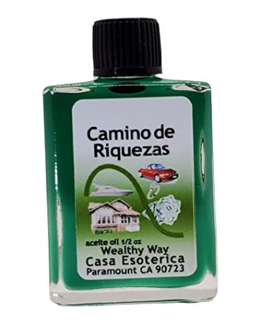 Wealth Way Oil (Camino de Riquezas Aceite) Spiritual Anointing Oil by CASA ESOTERICA MAGICK SPACE - Financial Success - Attract Abundance & Prosperity into Your Life-0.5 FL OZ (1 Pack)