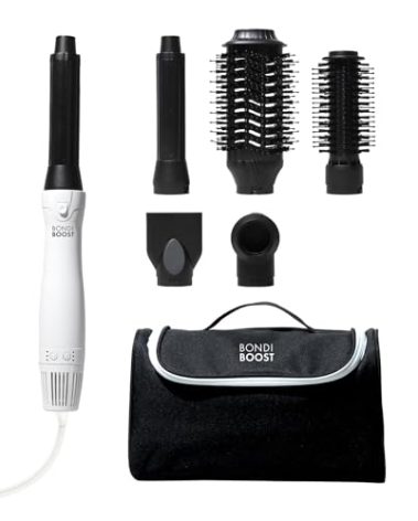 BONDIBOOST 6-in-1 Everlast Multi Styler & Dryer System - Wet to Dry Hair Styler, Hair Dryer Brush with Curlers, Round Brushes, Dryer & Concentrator Attachments, Versatile Heat & Airflow Settings