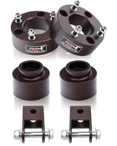 3.5" Front + 3" Rear Leveling Lift Kits for 2009-2018 Ram 1500 4WD with 2-4" Rear Shock Extensions(2PCS) Ram 1500 3.5 Inch Lift Front Strut Spacers and 3 Inch Rear Lift Spacer