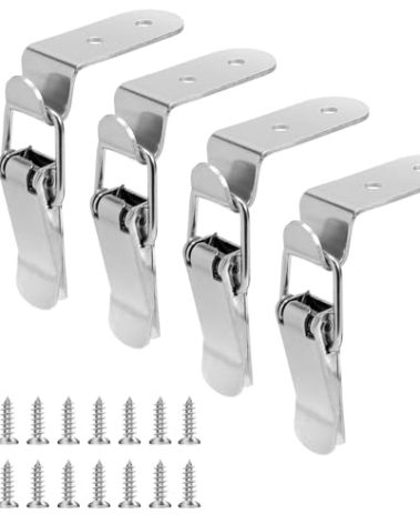 90 Degree Tool Box Hood Locks Latches, Stainless Steel Box Latch Toggle Catch Lock, Cabinet Latch Hardware Corner Latch, Generic 90 Degree Latch for Box Cabinet Door Barn(4 Sets)