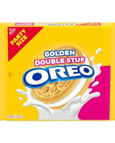 OREO Double Stuf Golden Sandwich Cookies, Party Size, 24.95 oz