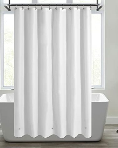 Mrs Awesome Extra Long Shower Curtain Liner with 3 Magnets, Long White PEVA Plastic Shower Curtain for Bathroom Waterproof, 72 x 84, White
