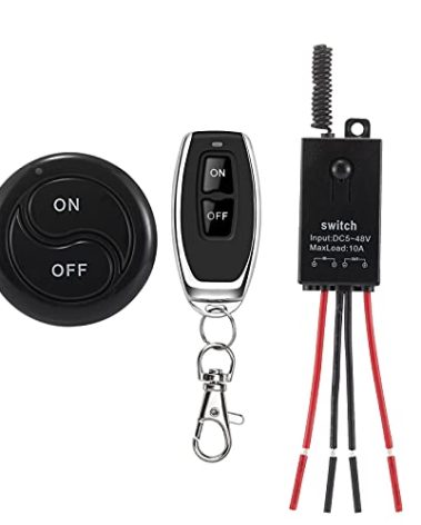 dstfuy Mini Wireless Switch 12V,5V/12V/48V/10A Relay Remote Switch for Lights,328FT Long Range for Ceiling Lights, Lamps, Industrial Control and Security Fields.