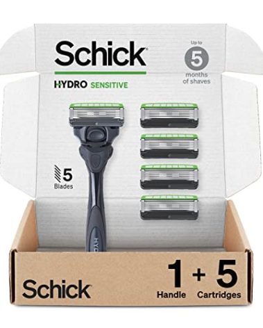 Schick Hydro Sensitive Razor — for Men with Sensitive Skin with 5 Razor Blades
