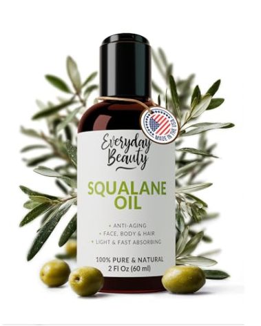 Squalane Oil - 100% Pure & Natural Plant Derived Facial Oil 2 Fl Oz - Cold Pressed and Unrefined Premium Grade Multipurpose Moisturizing Oil for Skin and Hair