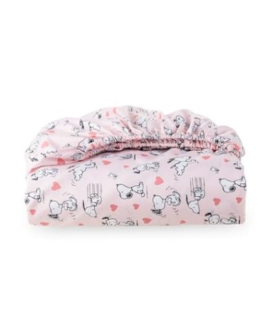 Berkshire Blanket Peanuts® Fitted Sheet King Size(Only), Cute Character Snoopy Microfiber Sheet with Deep Pocket, Soft and Breathable, Mini Peanuts Poses and Hearts Blush