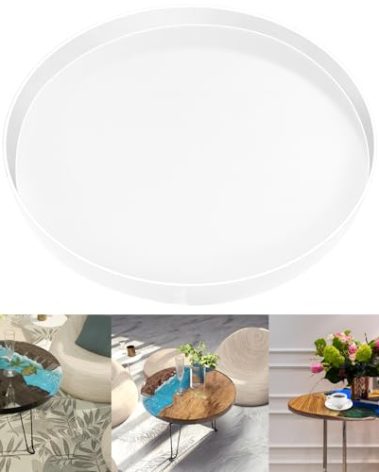 24" Large Resin Table Molds,Large Resin Mold Round Silicone,Epoxy Table Mold for Charcuterie Board River Table Coffee Table,Reusable Round Silicone Mold,Easy to Clean & Demold,DIY Art Home Decoration