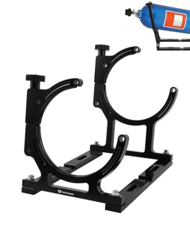 Bevinsee 7" Nitrous Oxide Nos Single Bottle Holder Bracket Billet Aluminum for 10-15 pounds Nitrous Bottle, Black