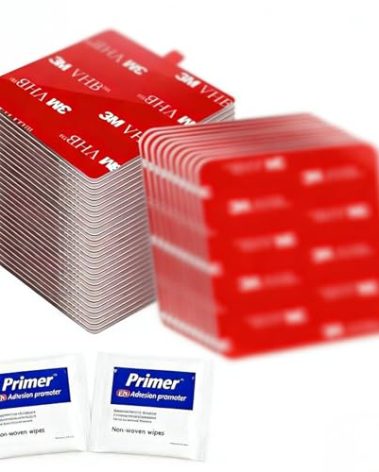 LDZJHTYY 48 Pcs Heat Resistant Double-Sided Adhesive Pads, Square 1" Heavy Duty Double Sided Tape, Adhesive Sticky Pads for Windshield Window, Home Decor & Outdoor Use