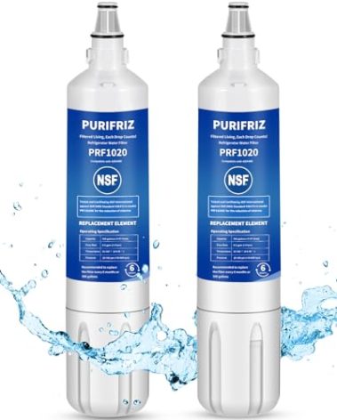 PURIFRIZ Upgraded Refrigerator Water Filter Compatible with Sub-Zero 4204490, 4290510, 9030868, 6 Month / 300 Gallon，2 Pack