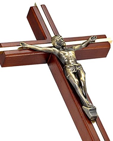 ACHIBANG 10" Crucifix Wall Cross with Jesus – Catholic Wooden Cross for Faith & Blessing, Wall or Home Decor