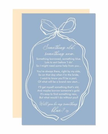 Ure Tenk Will You Be My Something Blue? Unique Bridesmaid Proposal Card, Something Blue Bridal Party Ask Card, Non Traditional Wedding Gift