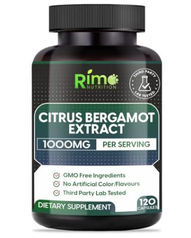 Rimo Nutrition Lab Tested Citrus Bergamot 1000mg Per Serving - Citrus Bergamot Supplement - Pure, Vegan Bergamot Non GMO 120 Capsules
