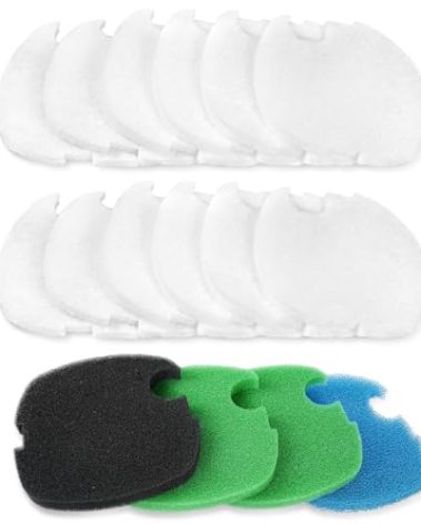AQUANEAT 16 pcs Replacement Canister Filter Pads Compatible with SUNSUN HW-303B/703B CF-400 Aquarium Filter Media Generic Sponges Floss