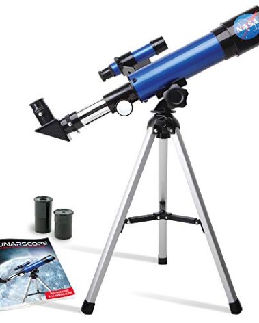 NASA Lunar Telescope for Kids – 90x Magnification, Includes Two Eyepieces, Tabletop Tripod, and Finder Scope- Kids Telescope for Astronomy Beginners, Space Toys, NASA Gifts (Amazon Exclusive)
