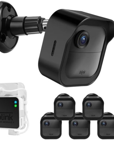 Blink Outdoor Camera Wall Mounts, 5 Pack Weatherproof Protective Housing and 360 Degree Adjustable Mount with Blink Sync Module 2 Mount (Blink Camera Not Included)