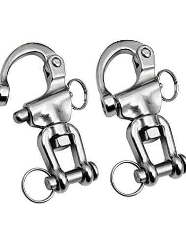 Necmetu Snap Shackle Sailing Halyard, 316 Stainless Steel Clevis Swivel Jaw Swivel Shackle, Quick Release Snap Hook for Sailing Rigging Shackles (2-3/4 Inch - 2Pcs)