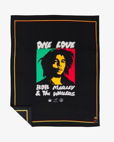 Slowtide x Bob Marley, One Love Oversized Plush Fleece Throw Blanket – Soft & Cozy, 55 x 70 in