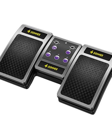 Donner Bluetooth Page Turner Pedal for Tablets and Phones Rechargeable Wireless Foot Pedal, Silver
