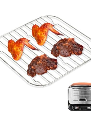 SafBbcue Smoke Rack for Ninja OO101 8 in 1 Outdoor Portable Pizza Oven, Ninja Woodfire OO100 Series Outdoor Oven Racks, 304 Stainless Steel Roaster Rack Grill Roast Stand for Ninja OO101 Parts