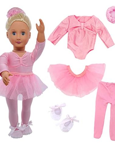 18" Doll Clothes Ballet Ballerina Outfits 5pcs Dance Dress for American OG18 Inch Doll Accessories Sets Girl Doll Clothes Gifts