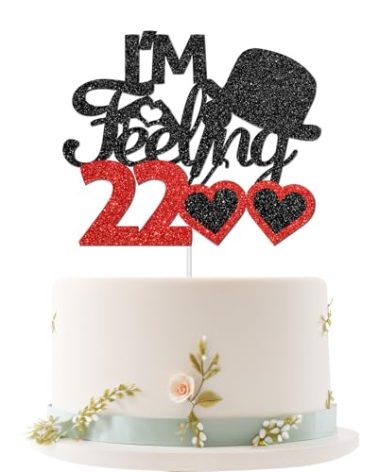 Embhhor I'm Feeling 22 Cake Topper, 22nd Birthday Cake Decor, Adults Happy 22nd Birthday Party Decorations