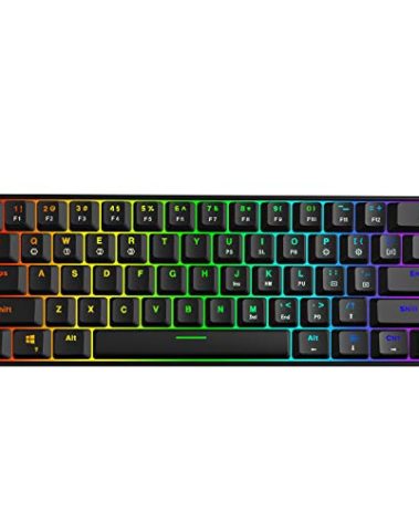 SKYLOONG GK61 SK61 60% Mechanical Keyboard 61 Keys Portable Small Full Keys Programmable Gaming Keyboard Red Switch Hot Swappable RGB Mechanical Keyboard for PC Mac Laptop