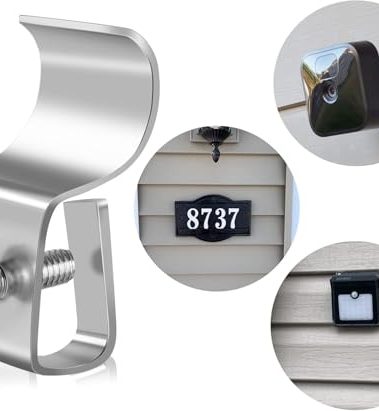 Antimbee Vinyl Siding Clips - 10 Pack Hangers, Upgrade No-Hole Outdoor Camera Mount for Blink, Arlo, Ring - No Damage, No Drilling, Weatherproof 304 Stainless Steel Home Siding Hooks