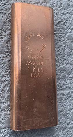 COPPER BAR- 1 KILO 2.2 LBS RANDOM STYLE- OUR CHOICE .999 FINE
