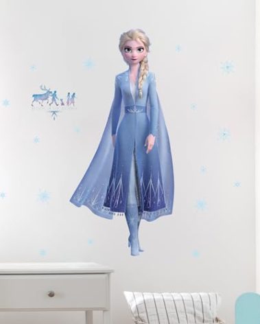 Disney Frozen Elsa Wall Decals - 27" Princess Elsa Wall Vinyl Stickers Bedroom Decor - Peel and Stick Room Decorations