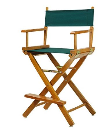 Casual Home 24" Director's Chair Honey Oak Frame-with Hunter Green Canvas, Counter Height