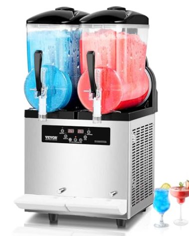 VEVOR Commercial Slushy Machine, 12Lx2 Double Tank Frozen Drink Machine, 96 Cups Stainless Steel Margarita Smoothie Frozen Drink Maker, Slushie Machine for Home Party Restaurants Cafe Bars