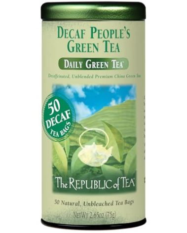 The Republic of Tea - Decaf The Peoples Green Tea, 50 Tea Bags, Tin | Gourmet Tea | Decaffeinated